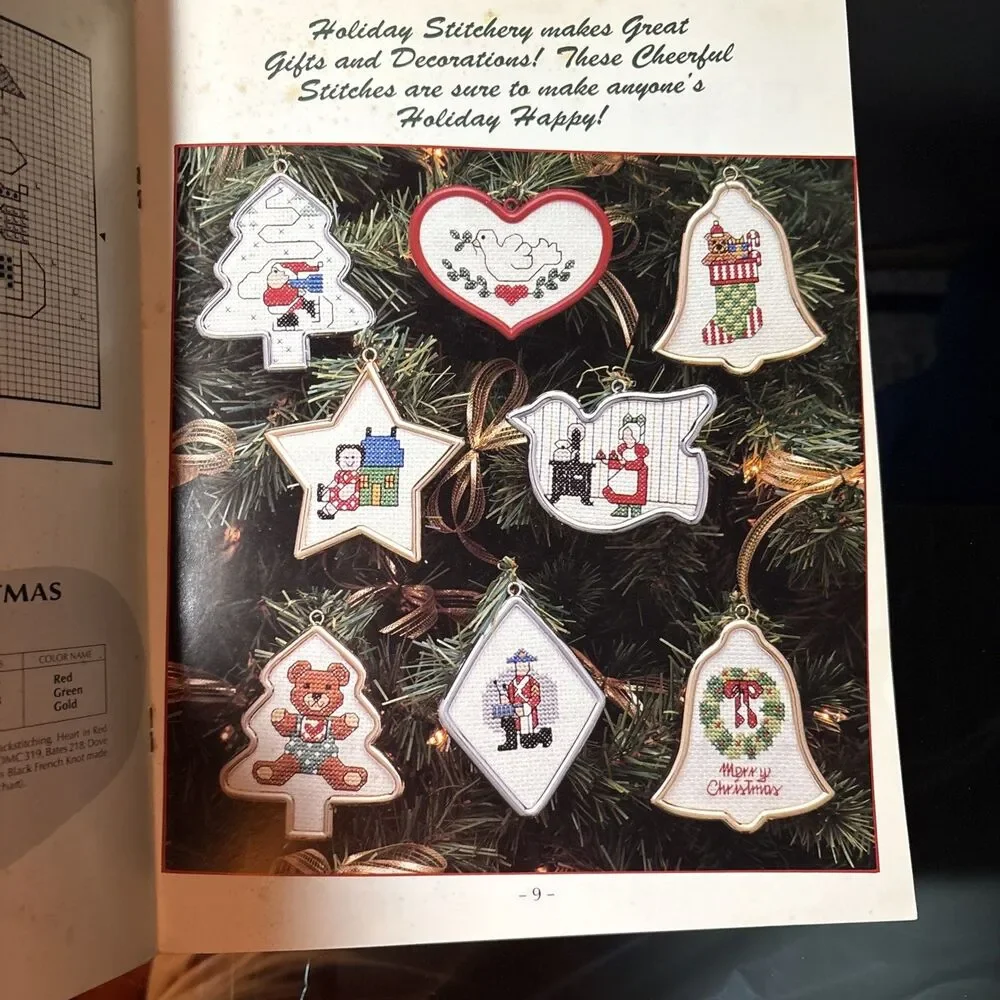 Vintage Cross Stitch Christmas Pattern Lot Of 3. leisure Arts, Gloria & Pat, BKW